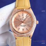 Swiss Copy Breitling Chronomat 36mm Watch 9015 Movement Salmon Dial Diamond-set
